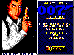 James Bond 007 The Duel title screen for Sega Master System